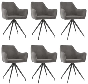 vidaXL Eetkamerstoelen 6 st fluweel donkergrijs