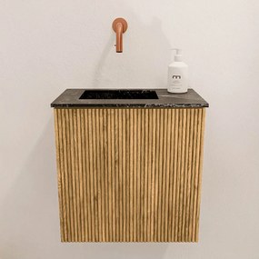 Mondiaz Joya DLux 40cm toiletmeubel oak met wastafel faye links zonder kraangat lava