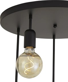 Moderne plafondlamp zwart 5-lichts - Facil