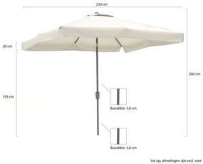 Shadowline Aruba parasol 250x250cm