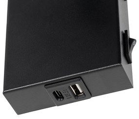 Moderne wandlamp zwart verstelbaar met usb - Croft Modern G9 Binnenverlichting Lamp