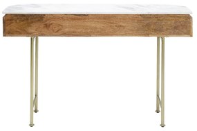 Kare Design Grace Sidetable Mangohout En Marmer - 100 X 30cm.