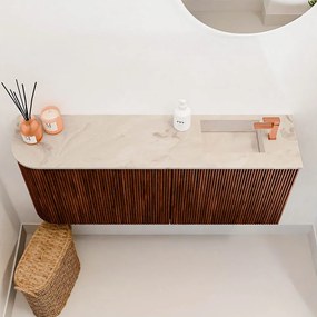 Mondiaz Joya DLux 100cm toiletmeubel ronding links ruby met wastafel faye rechts 1 kraangat frappe
