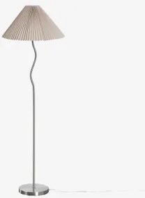 Siliema Staande Lamp Van Ijzer En Linnen Grijs Geborsteld Nikkel - Sklum