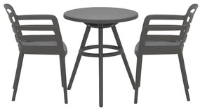 Garden Impressions Mira balkonset 3-delig - Faria tuintafel Ø60 cm - donker grijs