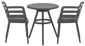 Garden Impressions Mira balkonset 3-delig - Faria tuintafel Ø60 cm - donker grijs
