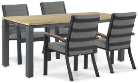 Tuinset 4 personen 180 cm Aluminium/teak Grijs Osmen Midura/Riviera