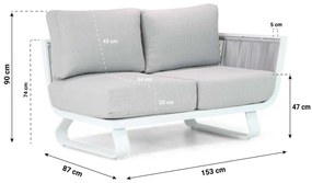 Hoek loungeset 6 personen Rope Wit  Santika Furniture Santika Corniche