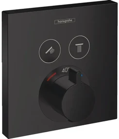Hansgrohe ShowerSelect afbouwdeel v. inbouwkraan thermostatisch v. 2 douchefuncties m. start/stop-kraan mat zwart 15763670