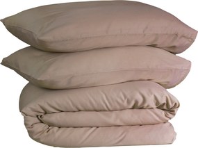 Dekbedovertrek Queen - 100% katoensatijn - 200x200/220 - beige