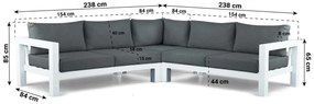 Hoek loungeset 5 personen Aluminium Wit  Lifestyle Garden Furniture Luca