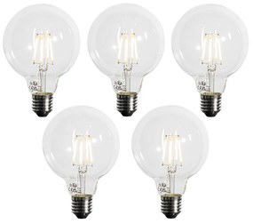 Set van 5 E27 3-staps dimbaar LED lamp G95 4W 450 lm 3000K
