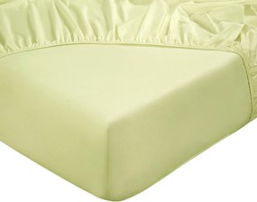 Hoeslaken Home - 100% natuurlijk katoen - 180x200 - lichtgeel