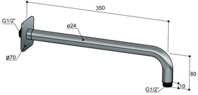 Hotbath Gal wandarm 40cm geborsteld gunmetal PVD