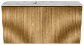 Mondiaz Joya DLux 80cm toiletmeubel oak met wastafel faye links 1 kraangat glace