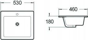 Mexen Lora inbouw wastafel 53 x 46 cm, wit - 25365300