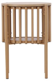 Ronde Bijzettafel Met Ribbelstructuur - 45 X 45cm.