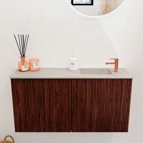 Mondiaz Joya DLux 80cm toiletmeubel ruby met wastafel faye rechts 1 kraangat opalo