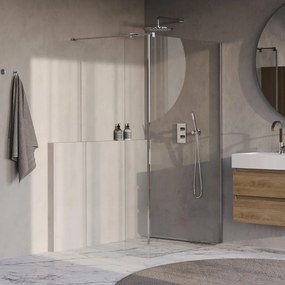 Brauer Oblivion inloopdouche helder glas 110cm met 30cm zijwand chroom