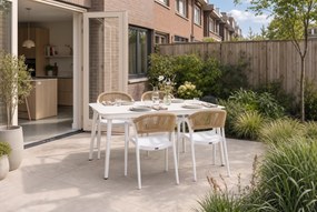 Tuinset 4 personen 160 cm Kunststof Wit Domani Furniture Toscano/Tavano