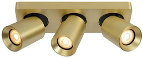 Lucide Nigel plafondlamp 3x 5W goud mat