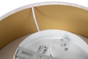 Moderne plafondlamp roze 30 cm met gouden binnenkant - Drum