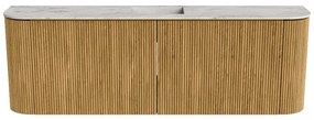Mondiaz Joya DLux 125cm toiletmeubel ronding links/rechts oak met wastafel faye midden zonder kraangat glace