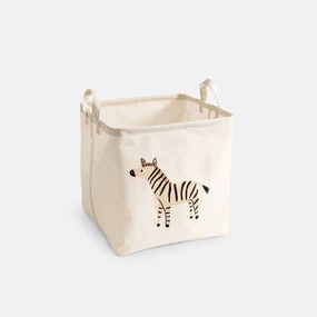 Vierkante mand met zebra motief, Junglito