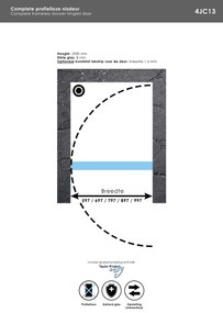 Brauer JC profielloze nisdeur 60cm zwart mat