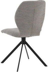 Goossens Eetkamerstoel Hera grijs stof leuning, modern design