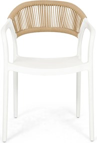 Tuinset 6 personen 150 cm Kunststof Wit Domani Furniture Toscano/Arancia