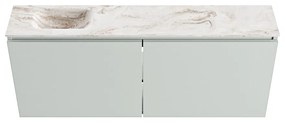 Mondiaz Ture DLux toiletmeubel 120cm greey met wastafel frappe links zonder kraangat