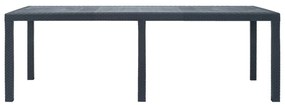 vidaXL Tuintafel 220x90x72 cm rattan-look kunststof antraciet