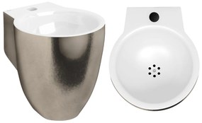 Clou Flush 6 keramische fontein 27cm met kraangat platina/wit glans