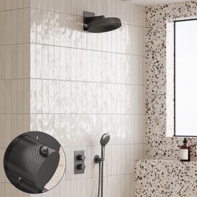 Saniclear Evolution Curved inbouw regendouche met 2 standen handdouche verouderd ijzer - gunmetal