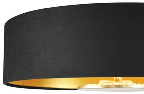 Moderne plafondlamp zwart met gouden binnenkant incl. LED 3-staps dimbaar - Bredow Modern rond Binnenverlichting Lamp