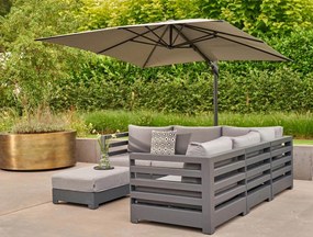 Santika Furniture Santika Belize Deluxe Parasol X Antraciet (incl. Voet) Grijs
