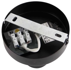 Design plafondlamp zwart met G95 kopspiegel zwart - Facil