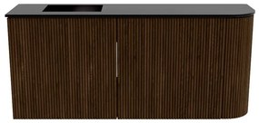 Mondiaz Joya 90cm toiletmeubel ronding rechts walnut met wastafel faye links zonder kraangat urban