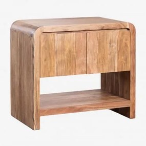 Vacry Houten Badkamermeubelset Acacia Bruin & Zonder Wastafel & Spiegelloze & Zonder Kraan & ↔︎ 90 Cm - Sklum