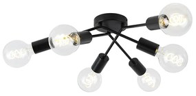 Design plafondlamp zwart 6-lichts - Sputnik Design E27 rond Binnenverlichting Lamp