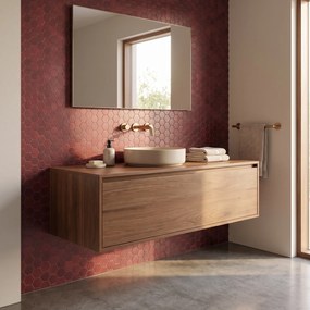 Zelfklevende Mozaïektegels Metaal | Hexagon Bordeaux | 28,8×29,2 cm | Keuken, Bad &amp; WC