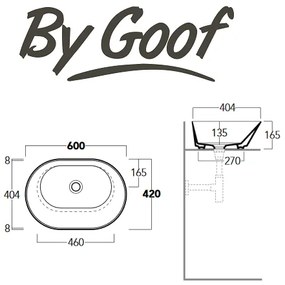 By Goof Mees ovale design waskom 60x42cm mat grijs