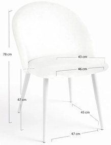 Stoel White Vint Velvet