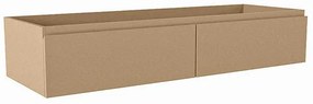 Mondiaz FOGE wastafelonderkast - 130x45x25cm - 2 lades - uitsparing links en rechts - softclose - Oro M44182Oro