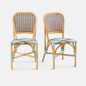 Set van 2 geweven stoelen in ruitmotief, Musette