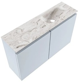 Mondiaz Ture DLux toiletmeubel 80cm clay met wastafel glace rechts zonder kraangat