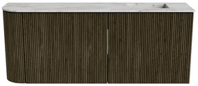 Mondiaz Joya DLux 100cm toiletmeubel ronding links shadow met wastafel faye rechts zonder kraangat glace