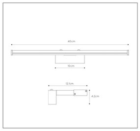 Lucide Onno spiegellamp 40cm 8W mat chroom