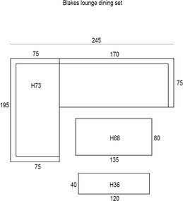 Garden Impressions Blakes lounge dining set 4-delig - donker grijs